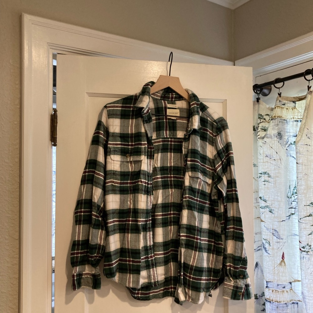 American Eagle Green Plaid Flannel (XL)